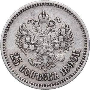 Russia 25 kopecks 1896
4.99 g. VF/VF Bitkin# ... 