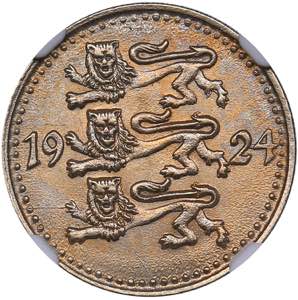 Estonia 1 mark 1924 - NGC MS 64
Mint luster. ... 