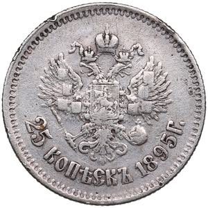 Russia 25 kopecks 1895
4.95g. F/F Bitkin 95.