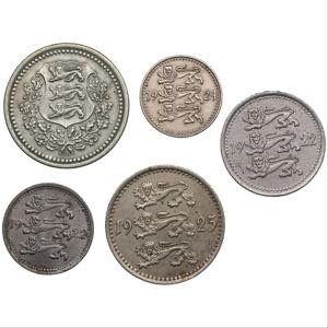 Lot of coins: Estonia (5)
VF-XF 1 mark 1924, ... 