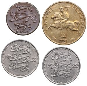Estonia and Lithuania coins (4)
1 mark 1922 ... 