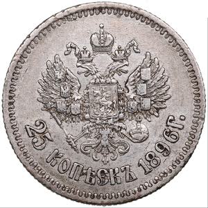Russia 25 kopecks 1896
4.97g. XF-/XF- Bitkin ... 