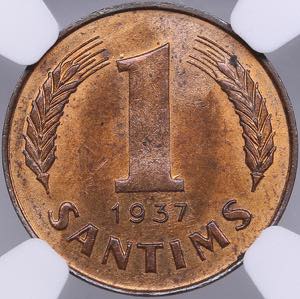 Latvia 1 santims 1937 - ... 