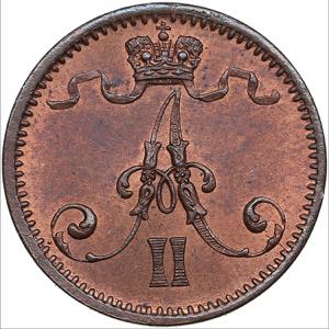 Russia, Finland 1 pennia 1874
1.25g. UNC/UNC ... 