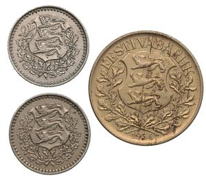 Estonia 1 marka 1926 & 1 kroon 1934 ... 
