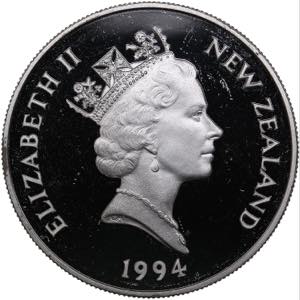 New Zealand 5 dollars 1994
31.62g. PROOF