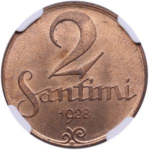 Latvia 2 santimi 1928 - ... 