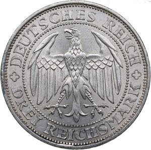 Germany, Weimar Republic 3 reichsmark 1929 ... 