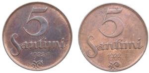 Latvia 5 santimi 1922 ... 
