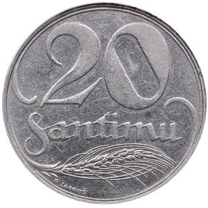 Latvia 20 santimu 1922 - ANACS AU 55Full ... 