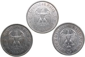 Germany, Third Reich 5 reichsmark 1934, ... 