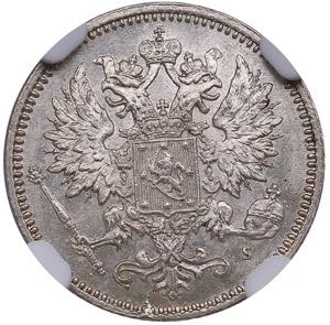 Russia, Finland 25 pennia 1873 S- NGC MS ... 
