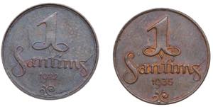 Latvia 1 santims 1922, ... 