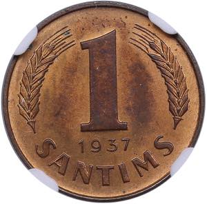 Latvia 1 santims 1937 - ... 
