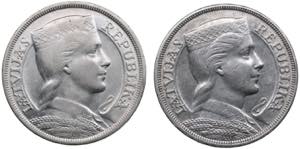 Latvia 5 lati 1931, 1932 ... 