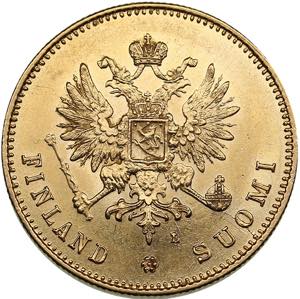 Russia, Finland 20 markkaa 1891 L6.44g. ... 