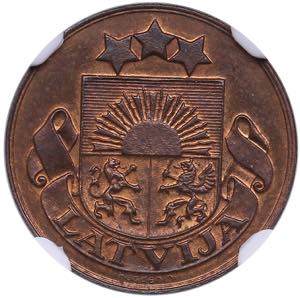 Latvia 1 santims 1924 - NGC MS 64 RBOnly two ... 