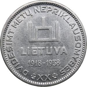Lithuania 10 litu 1938 - A. SMETONA18.03g. ... 