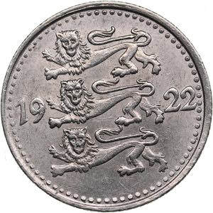 Estonia 1 mark 19222.54g. AU/AU Mint luster. ... 
