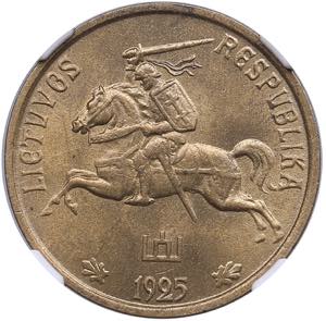 Lithuania 5 centai 1925 - NGC MS 65Very ... 