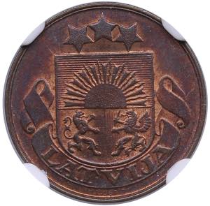 Latvia 1 santims 1922 - NGC MS 64 BNOnly two ... 