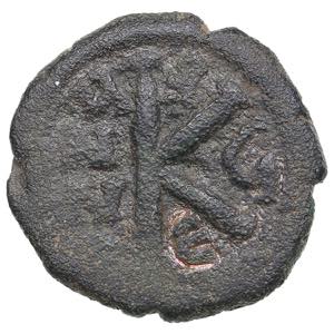 Byzantine AE Half Follis - Justin II and ... 