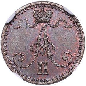 Russia, Finland 1 pennia 1870 - NGC MS 64 ... 
