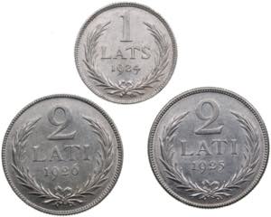 Latvia 2 lati 1925, 1926 ... 