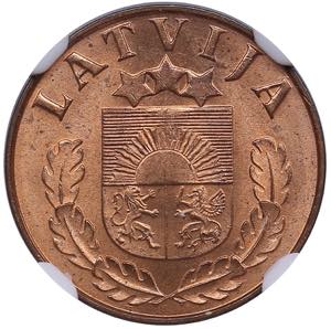Latvia 1 santims 1939 - NGC MS 65 ... 