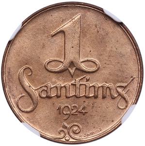Latvia 1 santims 1924 - ... 