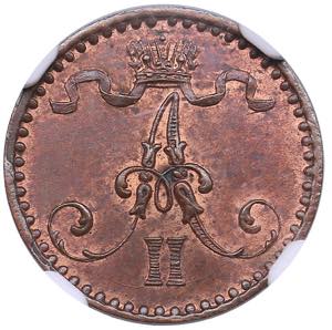 Russia, Finland 1 pennia 1867 - NGC MS 64 ... 