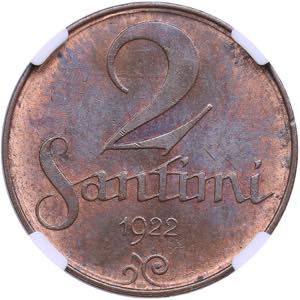 Latvia 2 santimi 1922 - ... 