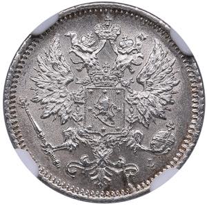 Russia, Finland 25 pennia 1890 L - NGC MS ... 