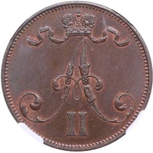 Russia, Finland 5 pennia 1873 - NGC MS 64 ... 