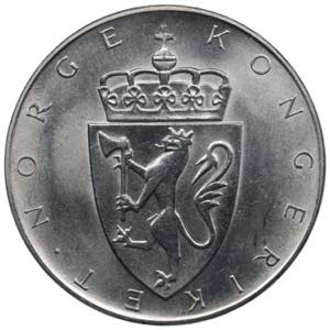 Norway 10 kroner 196419.95g. UNC/UNC
