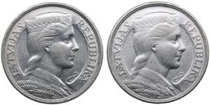 Latvia 5 lati 1929 (2)XF ... 
