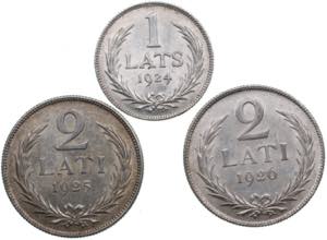 Latvia 2 lati 1925, 1926 ... 