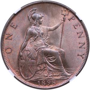 Great Britain 1 penny 1898 - NGC MS 66 RBTOP ... 