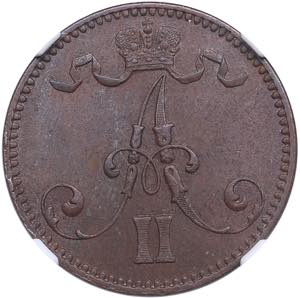 Russia, Finland 5 pennia 1870 - NGC MS 63 ... 