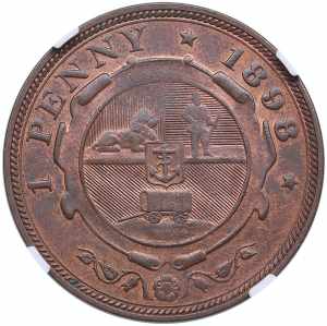 South Africa Penny 1898 - NGC MS 64 BN Very ... 