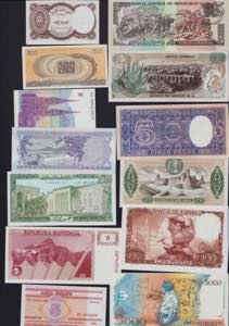 Lot of World paper money: Honduras, Mexico, ... 