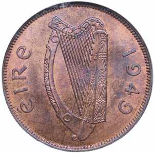 Ireland 1 penny 1949 - NGC MS 65 RB ... 