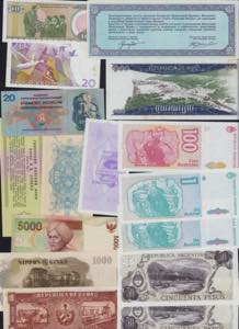 Lot of World paper money: Argentina, Sweden, ... 