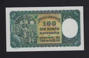 Slovakia 100 korun 1940 Specimen UNC Pick ... 
