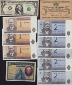 Lot of World paper money: Finland, Island, ... 
