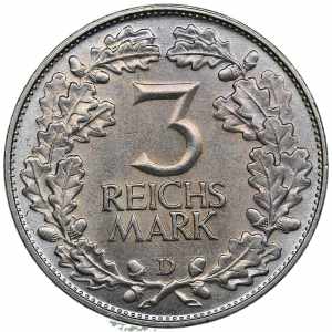 Germany, Weimar Republic 3 reichsmark 1925 D ... 