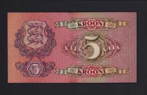 Estonia 5 krooni 1929 VF+ Pick 62.