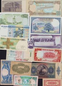 Lot of World paper money: Italy, Argentina, ... 