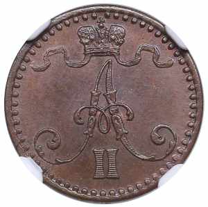 Russia, Finland 1 penni 1870 - NGC MS 66 BN ... 