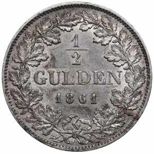 Germany, Baden 1/2 Gulden 1861 - Friedrich I ... 